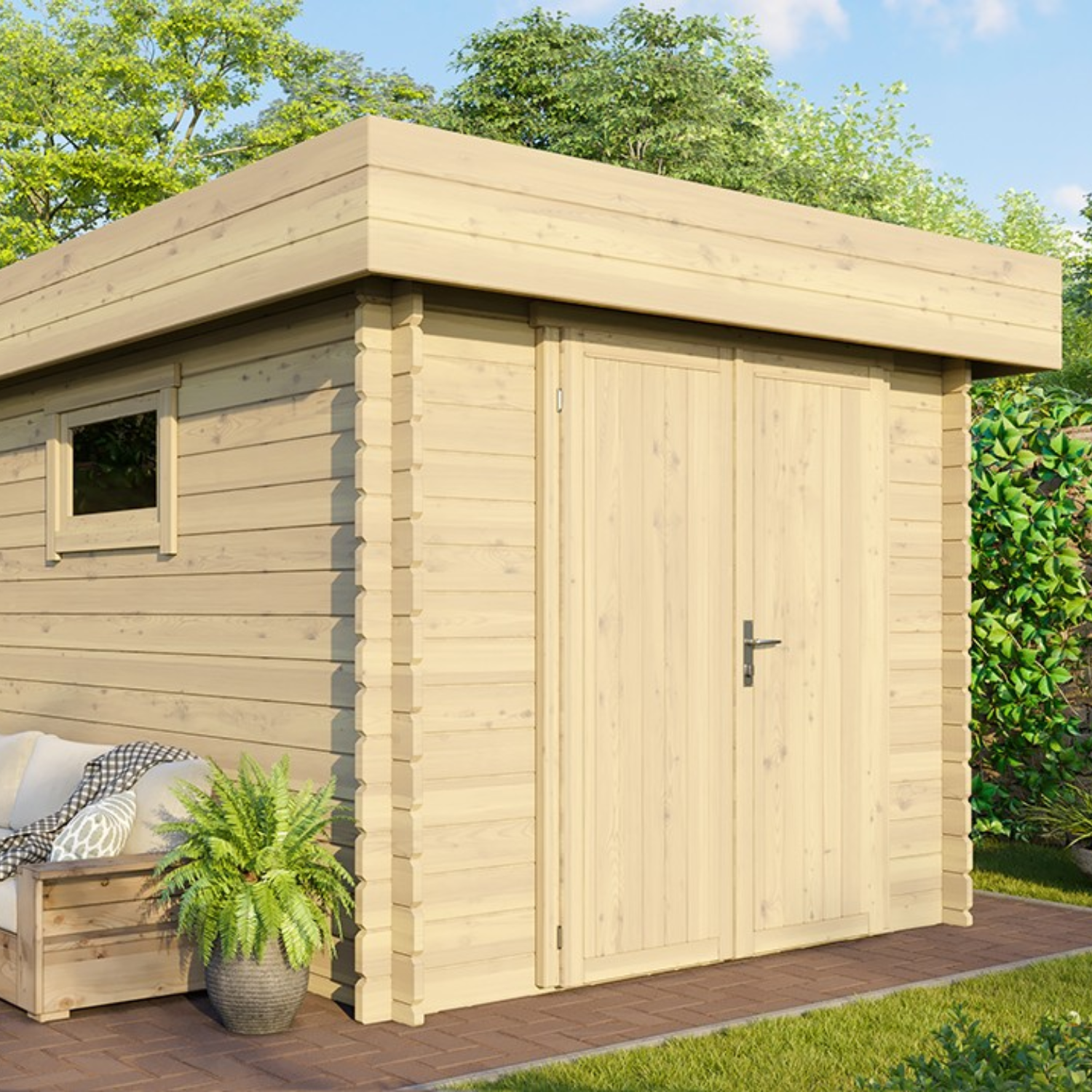 Abri moto en bois ROVETO 12m² – 28mm