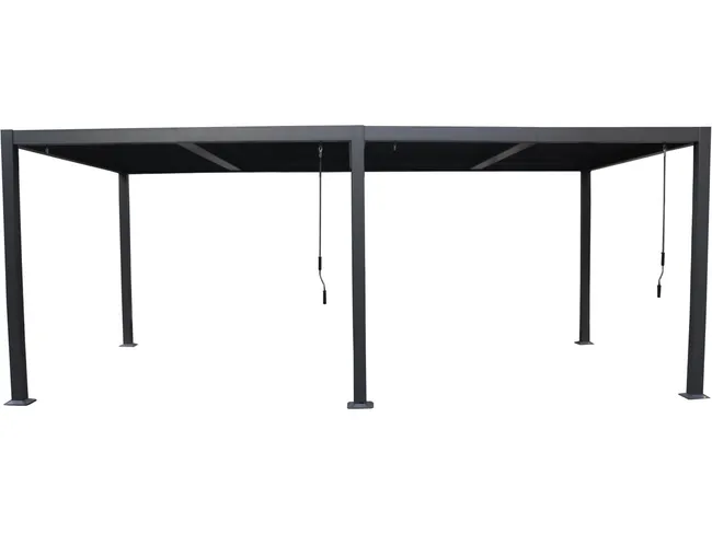 Pergola bioclimatique "Windsor" en aluminium - 3 x 6 m - Gris – Image 3