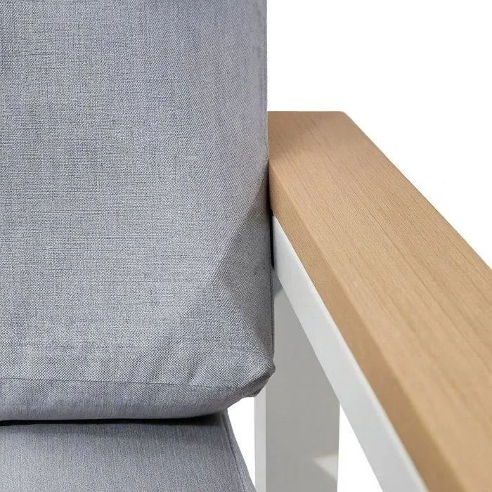 Salon de jardin aluminium BAHILA – Canapé triple, 2 fauteuils et table basse + 2 chaises – Image 3