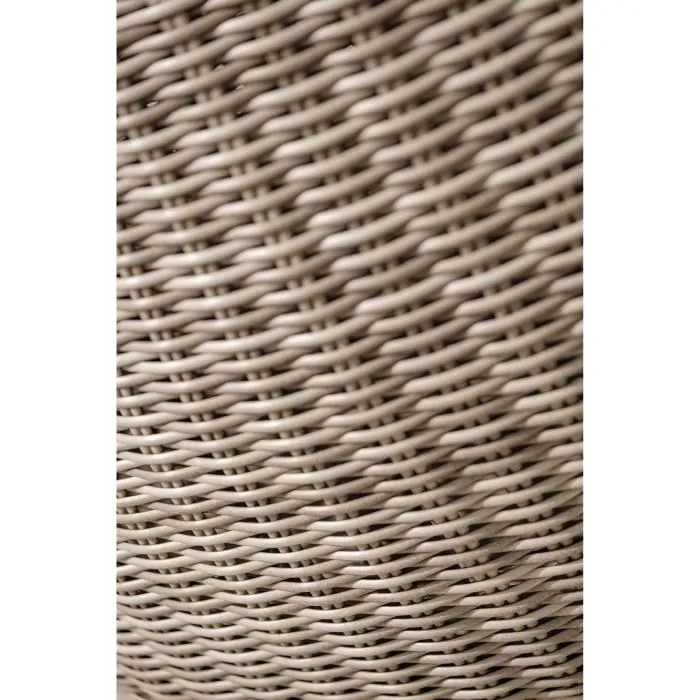 Salon de jardin ISA 5 places – Résine tressée grise avec table basse en verre – Image 4