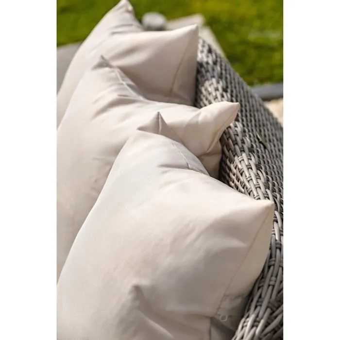 Salon de jardin ISA 5 places – Résine tressée grise avec table basse en verre – Image 5