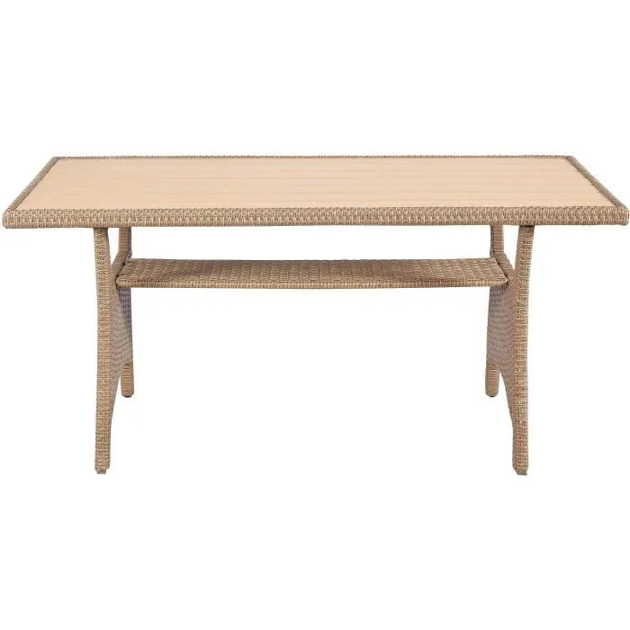 Salon de jardin KAPAS - 5 personnes - Acier et résine tressée - Beige – Image 8